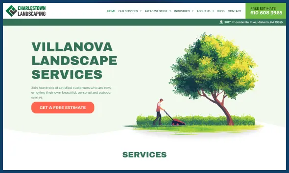 villanova landscaping website preview